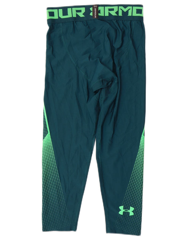 Under Armour Leggings Capri grafici a compressione da uomo verde medio geometrico