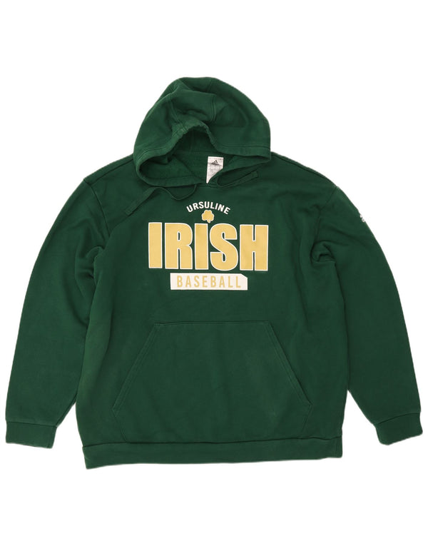 Felpa con cappuccio grafica da baseball da uomo ADIDAS XL in cotone verde