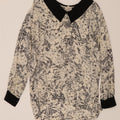 VINTAGE Womens Abstract Pattern Blouse Top IT 46 Large Off White Vintage Vintage and Second-Hand Vintage from Messina Hembry 
