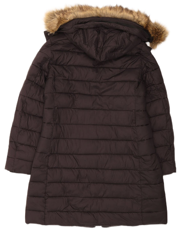 Hobbs Womens Hooded Padded Coat UK 12 Medium Black Polyamide