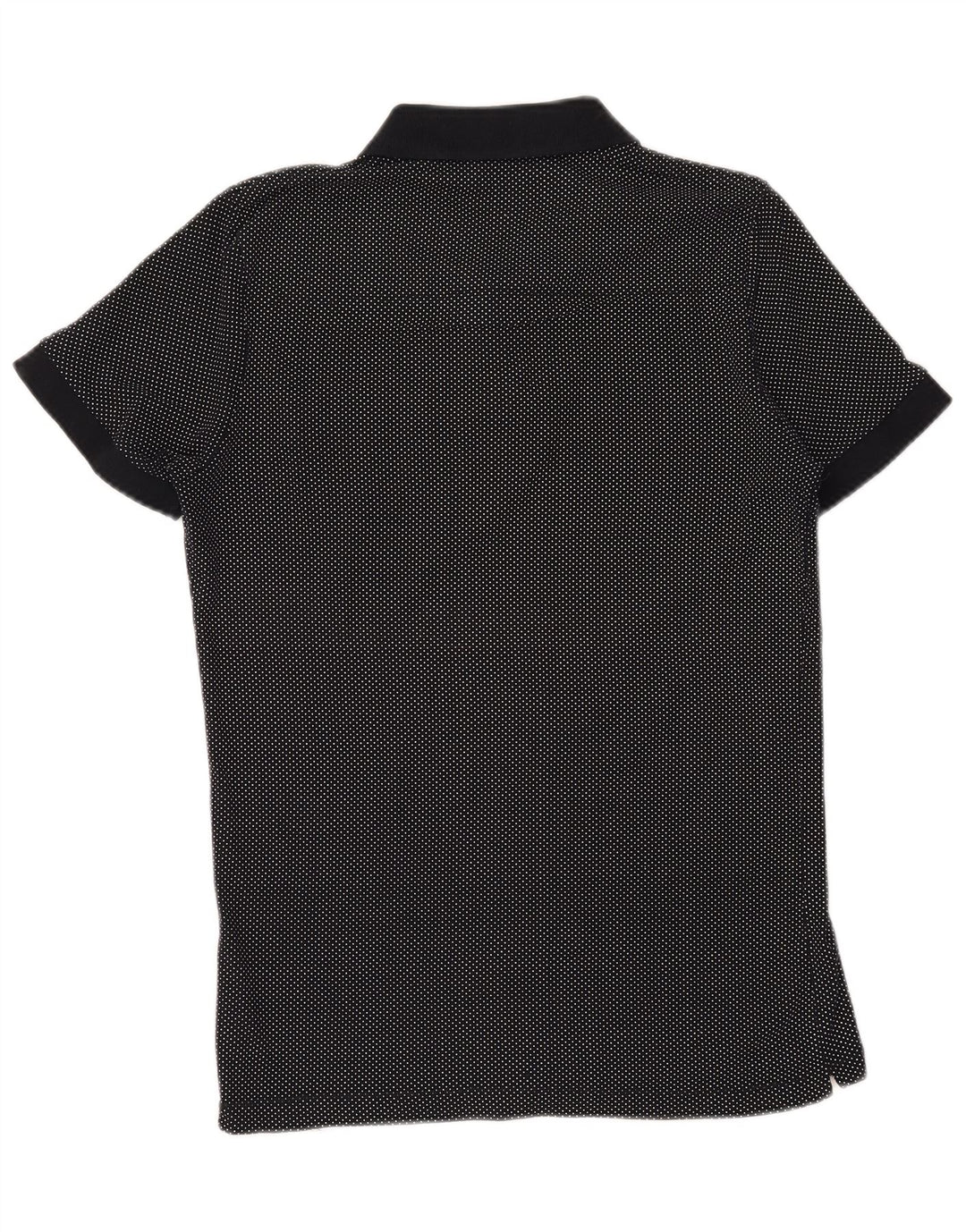 FRENCH CONNECTION Mens Polo Shirt Medium Black Polka Dot Cotton