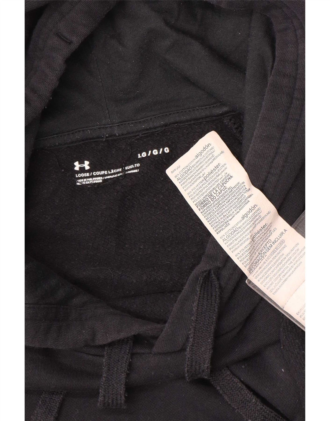 Felpa con cappuccio da uomo Under Armour grande in cotone nero