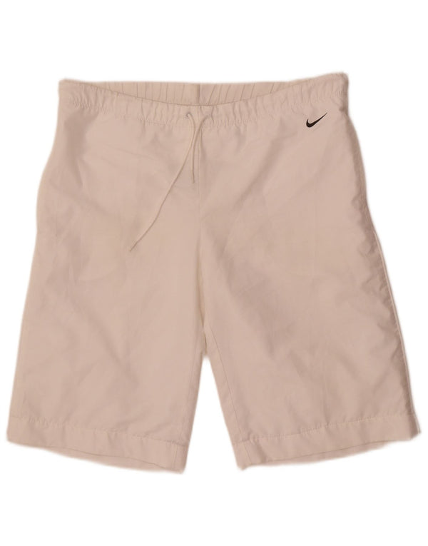 Nike Womens Sport Shorts UK 14/16 Large  White Polyester