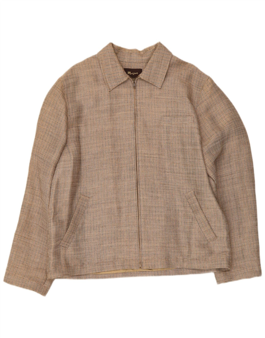 Monsoon Giacca bomber da uomo UK 40 Large Beige Check