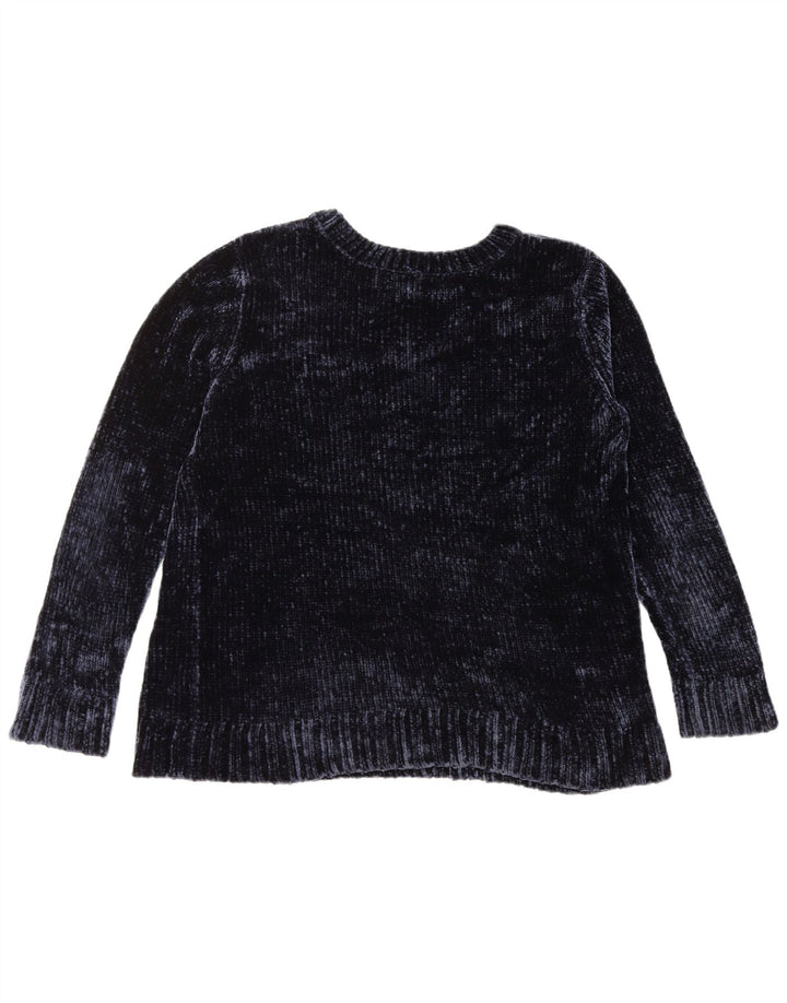 Maglione maglione girocollo da donna ORVIS UK 16 Grande poliestere blu navy