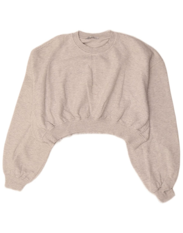 Felpa corta oversize da donna Zara UK 14 Grigio medio