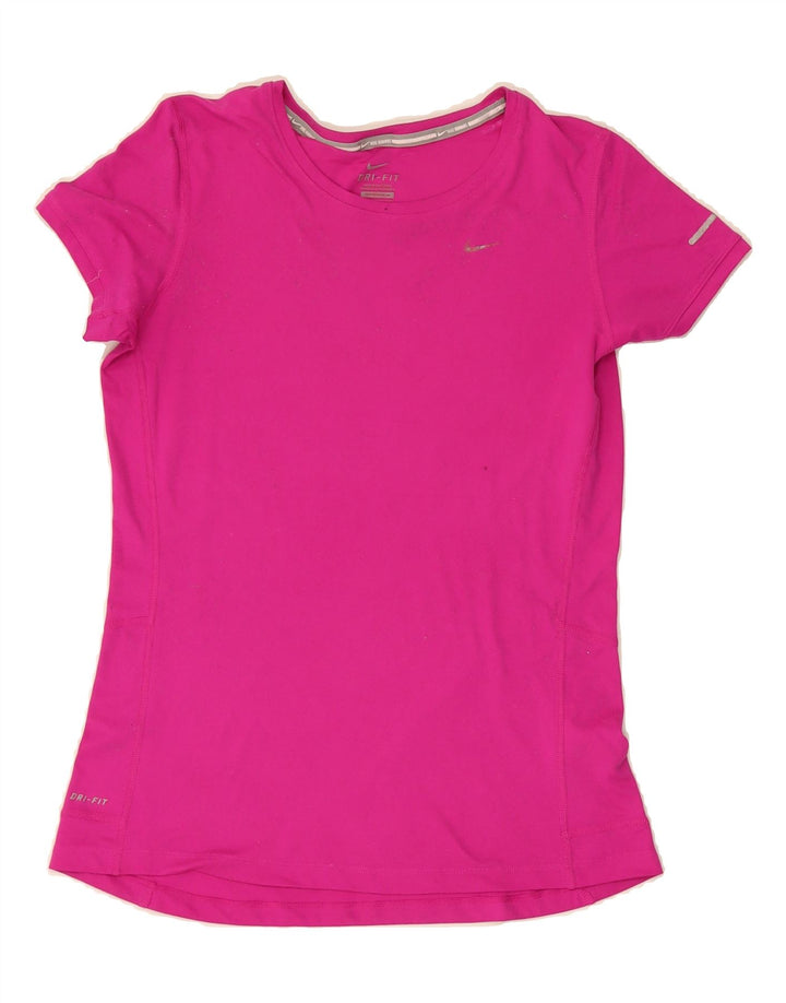NIKE Womens Dri Fit T-Shirt Top UK 12 Medium Pink Polyester Vintage Nike and Second-Hand Nike from Messina Hembry 