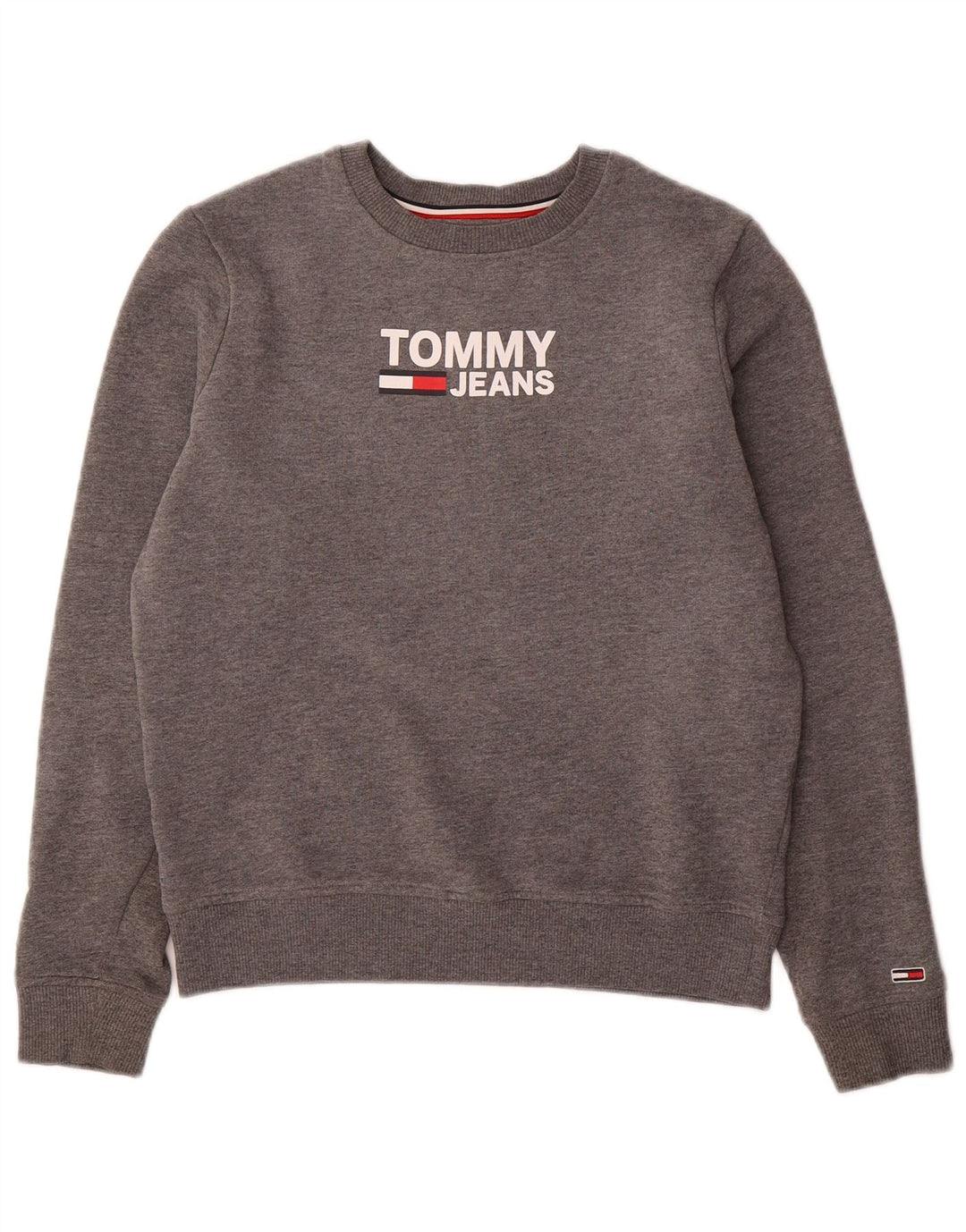 TOMMY HILFIGER Felpa con grafica oversize da donna UK 6 XS Grigio