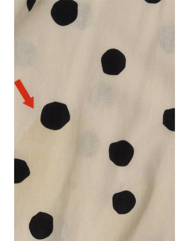 Abito a trapezio da donna Marks & Spencer UK 14 lino medio a pois bianco