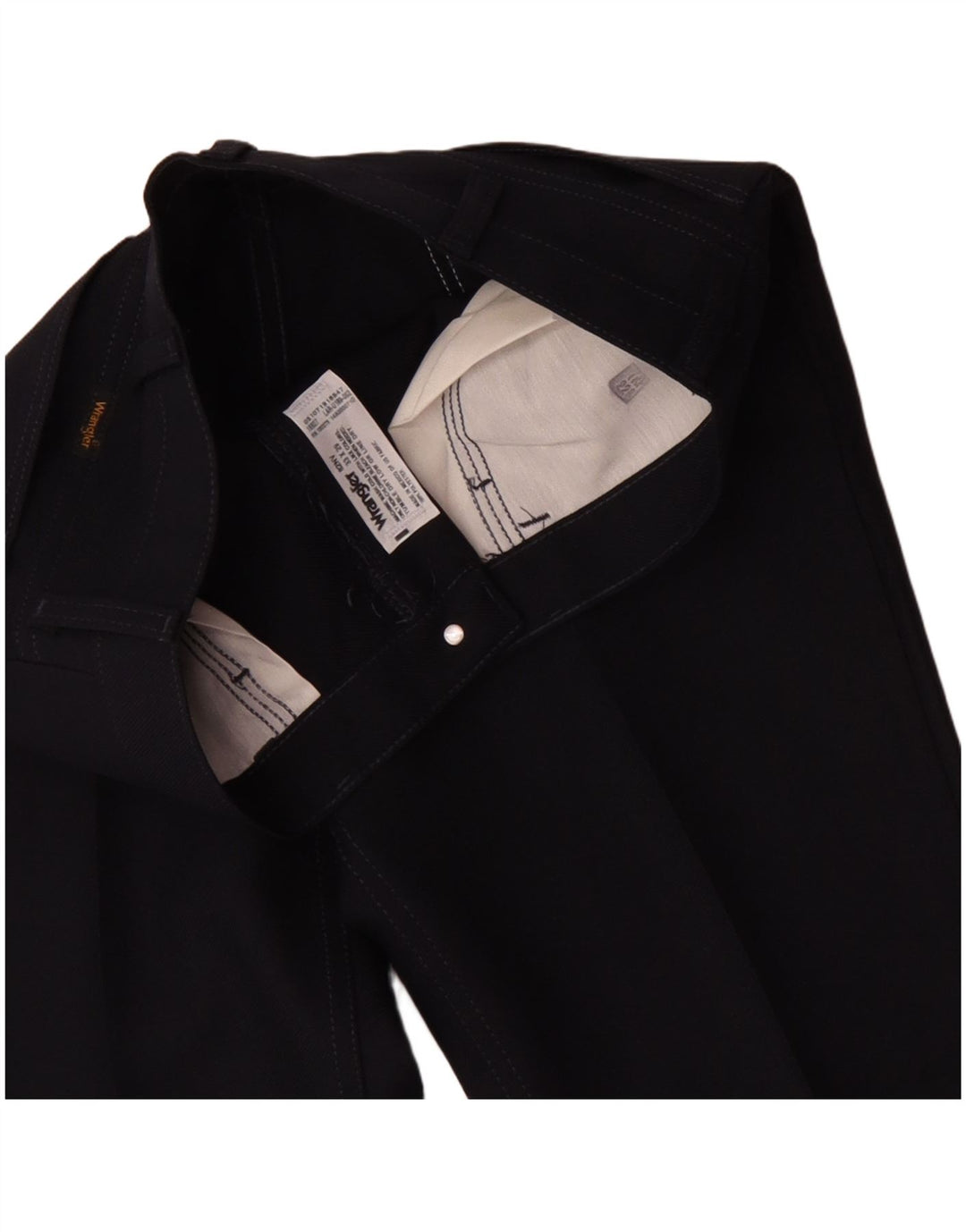 Pantaloni casual dritti da uomo Wrangler W33 L29 poliestere blu navy