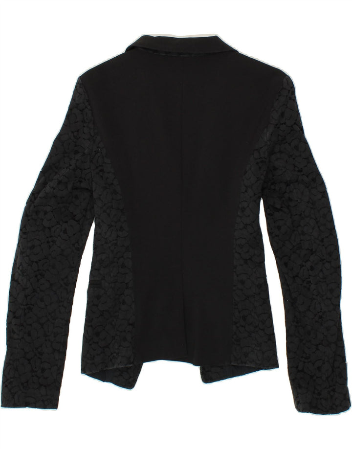 MAX & CO. Womens Abstract Pattern Blazer Jacket UK 12 Medium Black Vintage Max & Co. and Second-Hand Max & Co. from Messina Hembry 