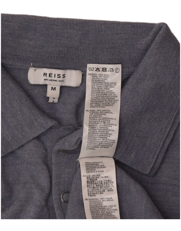 Polo da uomo Reiss in lana blu medio