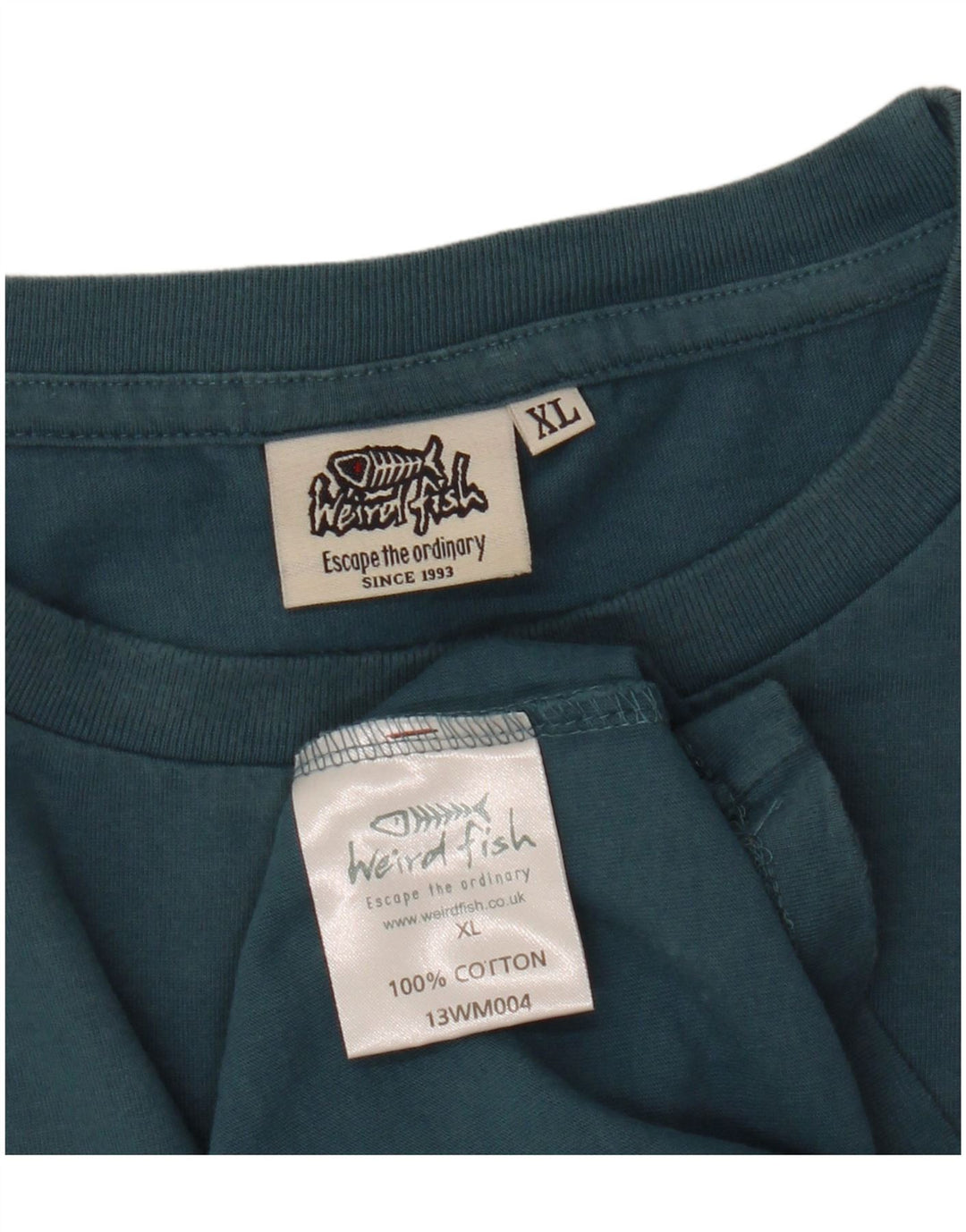 WEIRD FISH T-shirt grafica da uomo Top XL in cotone blu