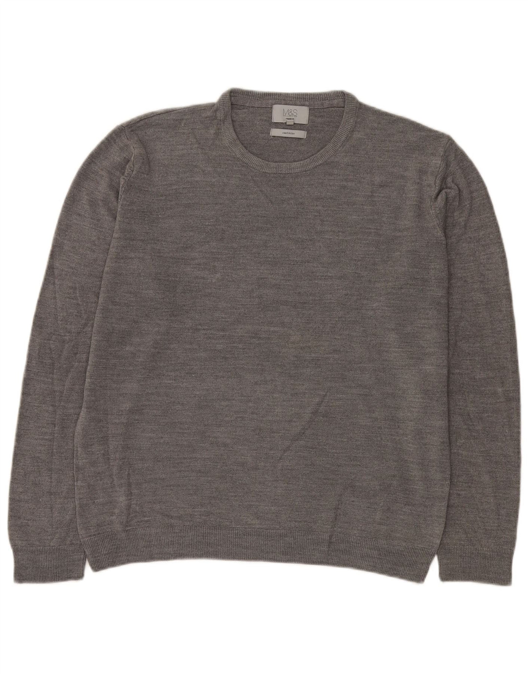 Maglione maglione girocollo vestibilità regolare da uomo Marks & Spencer XL grigio acrilico