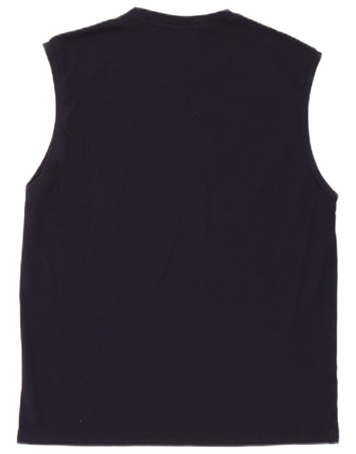Gilet grafico da uomo Gian Marco Venturi, grande, in cotone blu navy
