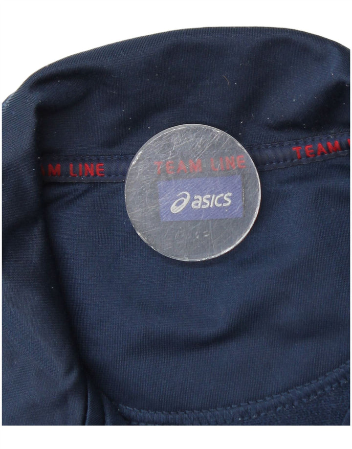 Giacca da ginnastica da uomo Asics piccola in poliestere color block blu navy