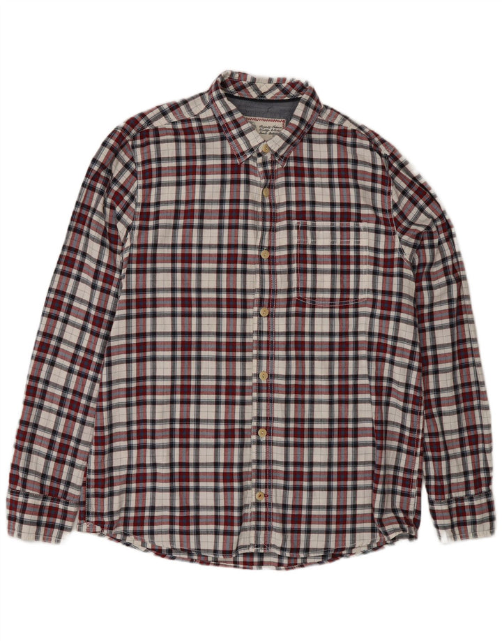 Camicia in flanella da uomo Fat Face, cotone a quadri rossi grandi