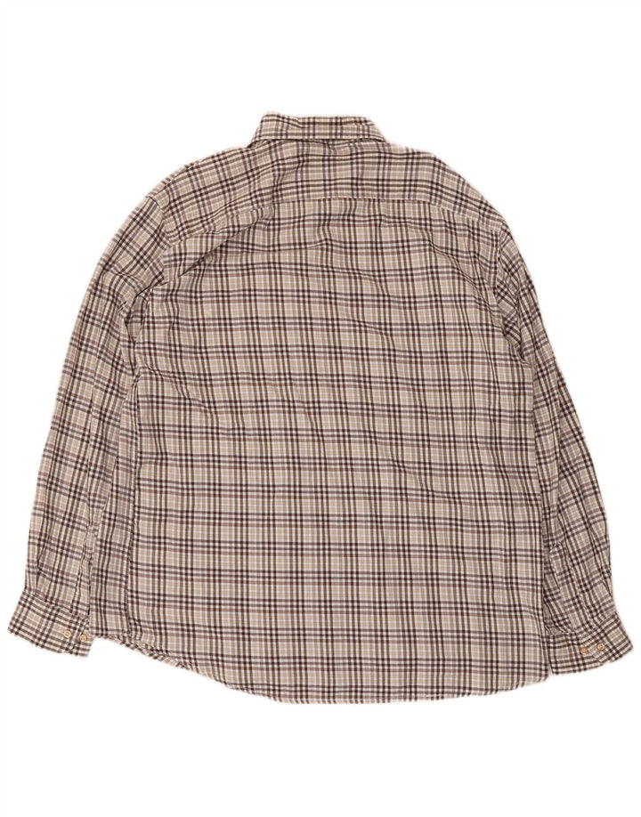 Camicia da uomo Regular Fit del Progetto Europeo XL in cotone a quadri marrone