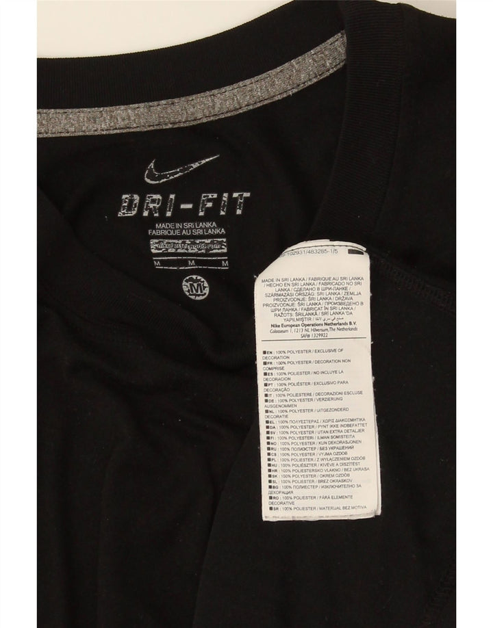 T-shirt Nike da uomo Dri Fit, top in poliestere nero medio