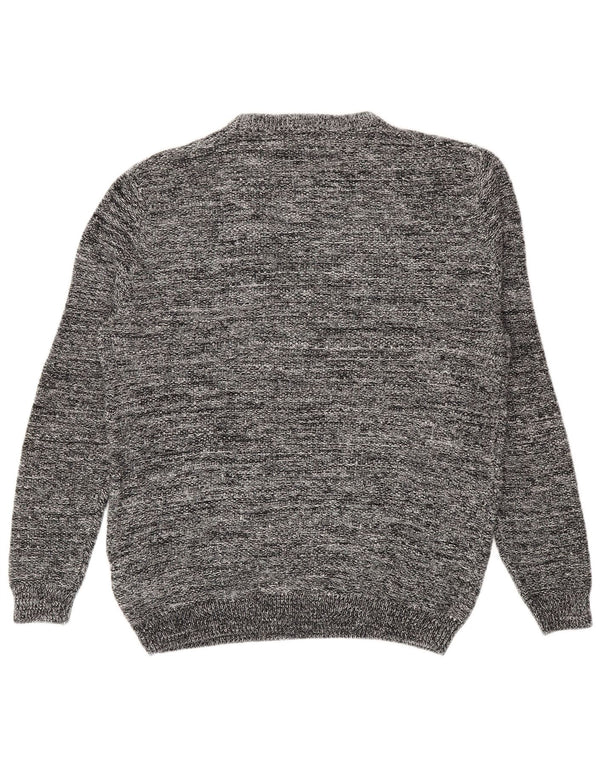 Maglione girocollo da uomo Zara, maglione grande, in acrilico chiazzato grigio