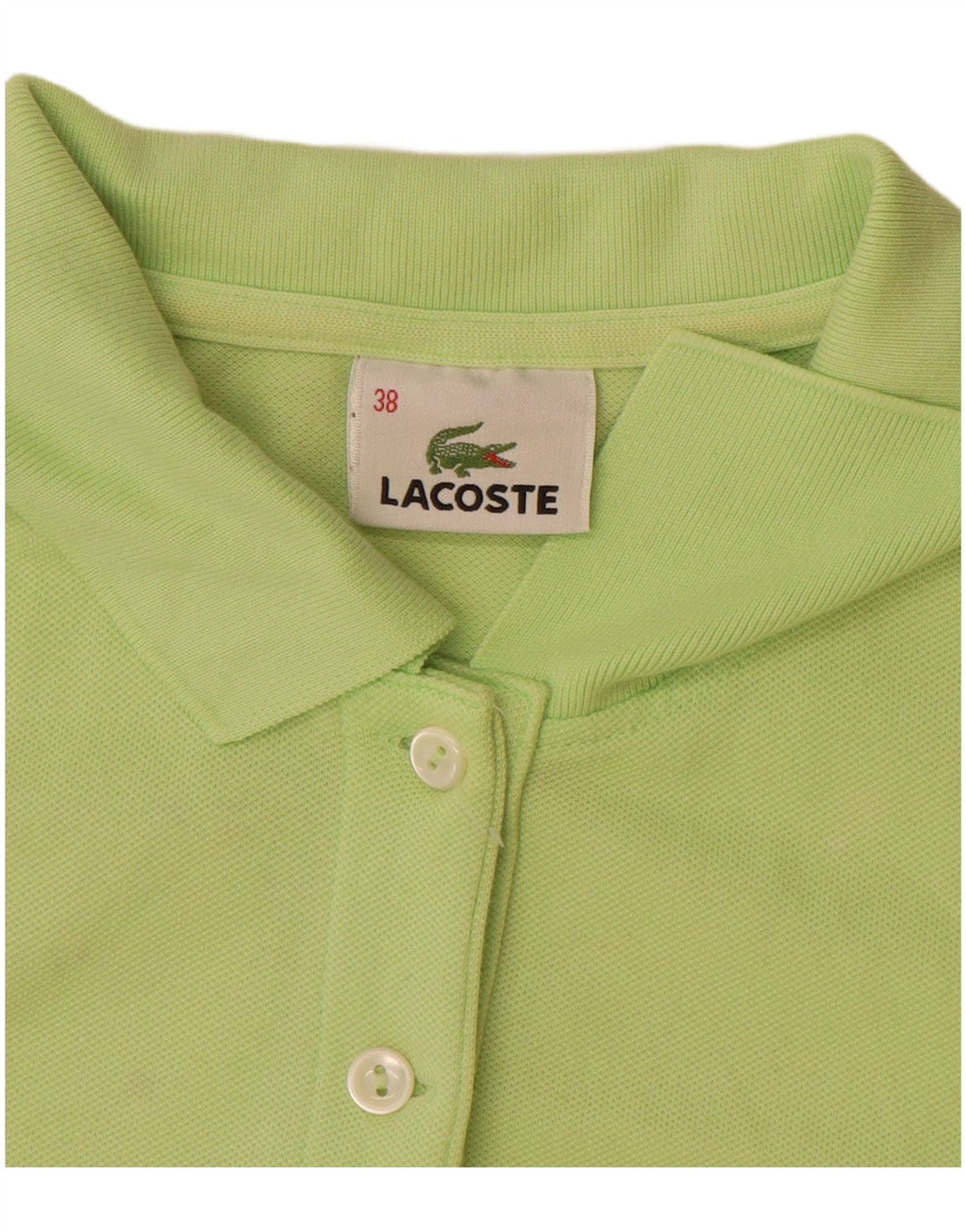Polo da donna Lacoste taglia 38 in cotone verde medio