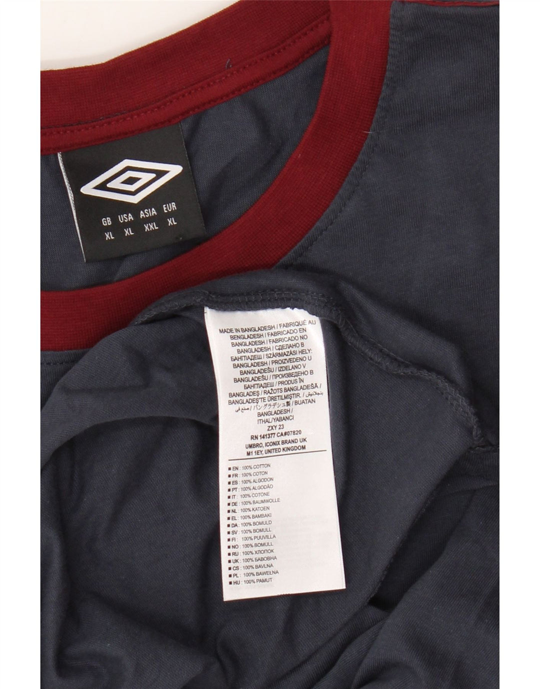 T-shirt da uomo Umbro Top XL in cotone blu navy