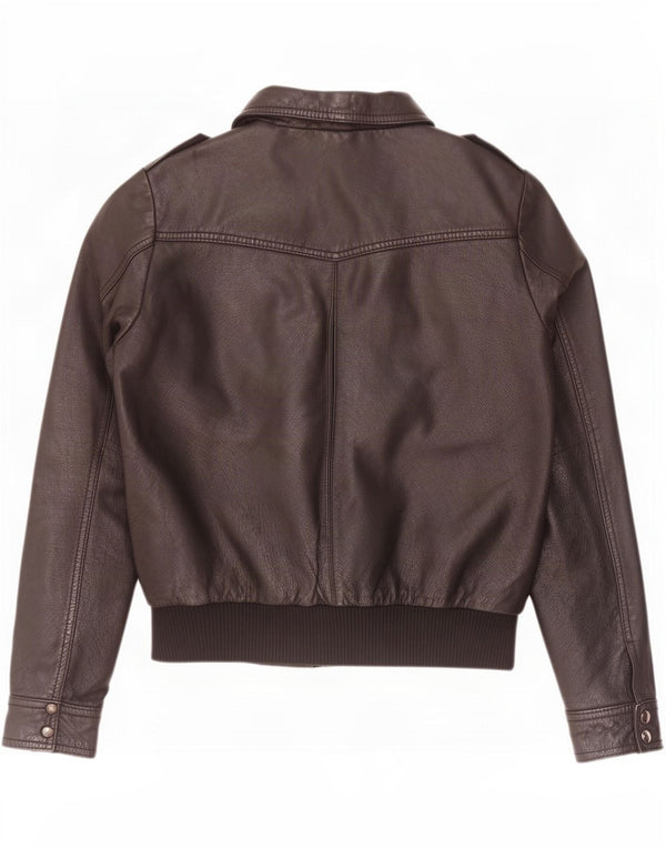 Giacca in pelle militare da donna H&M UK 14 media nera