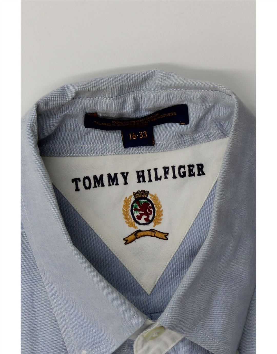 Camicia da uomo Tommy Hilfiger taglia 16 grande cotone blu