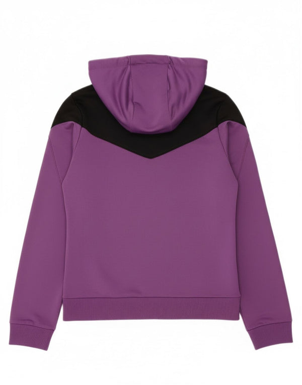 Maglione con cappuccio e zip Adidas Climalite da donna UK 10 Small Purple Colourblock