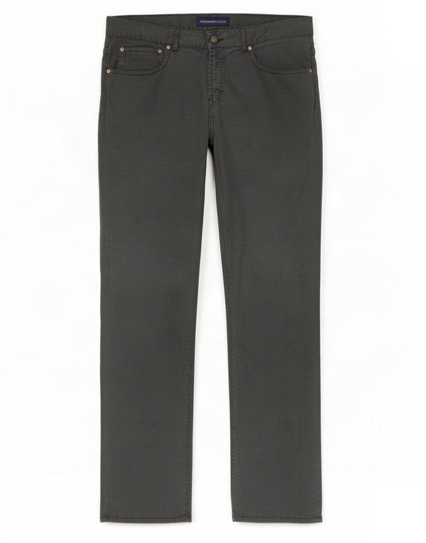 Pantaloni Casual Slim Uomo Trussardi W34 L34 Cotone Gessato Grigio