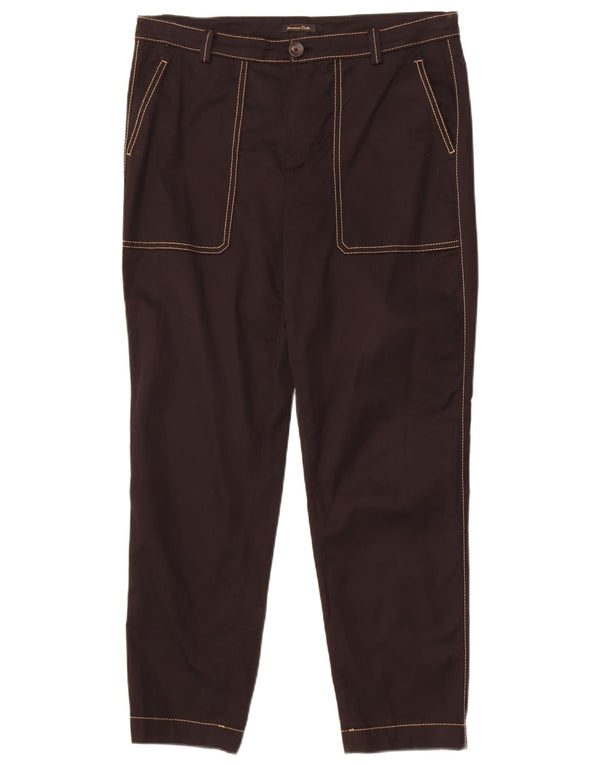 Pantaloni chino slim da donna Massimo Dutti EU 42 Large W34 L28 Cotone nero