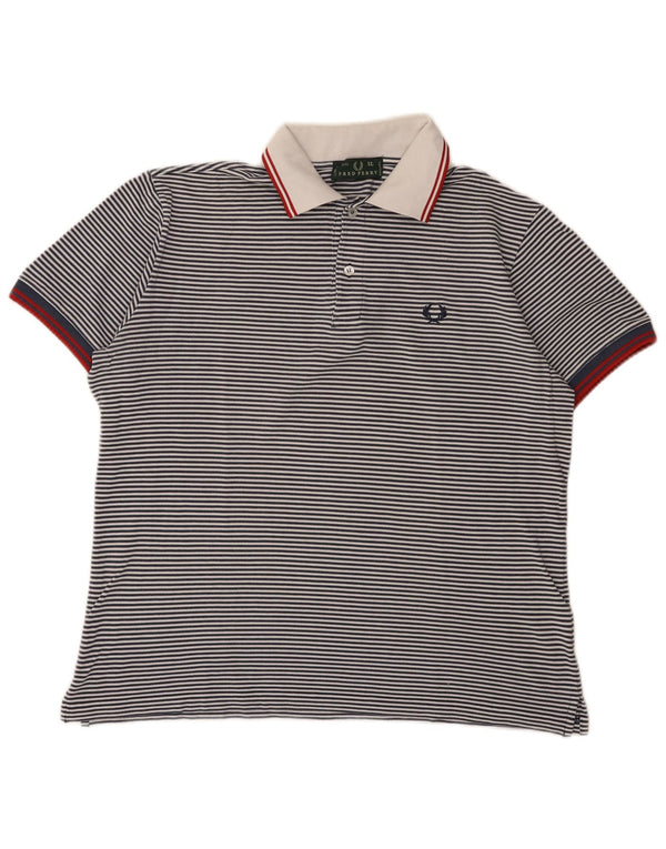 Polo da uomo Fred Perry XL in cotone gessato blu navy
