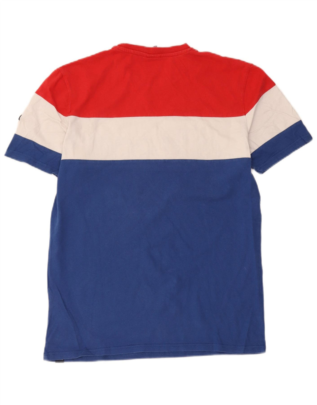 T-shirt grafica da uomo Ellesse Top in cotone color block blu medio