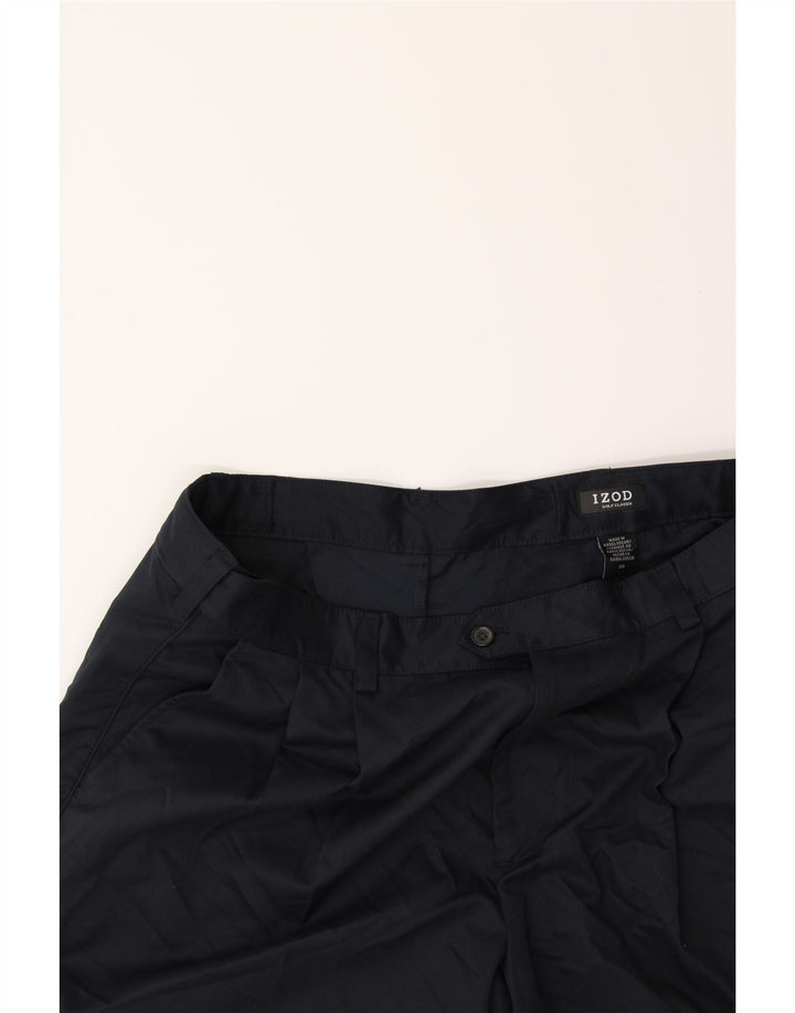 IZOD Mens Pegged Chino Shorts W36 Large Navy Blue Polyester Vintage Izod and Second-Hand Izod from Messina Hembry 
