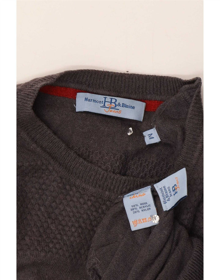 Maglione maglione girocollo da uomo Harmont & Blaine in lana grigio medio
