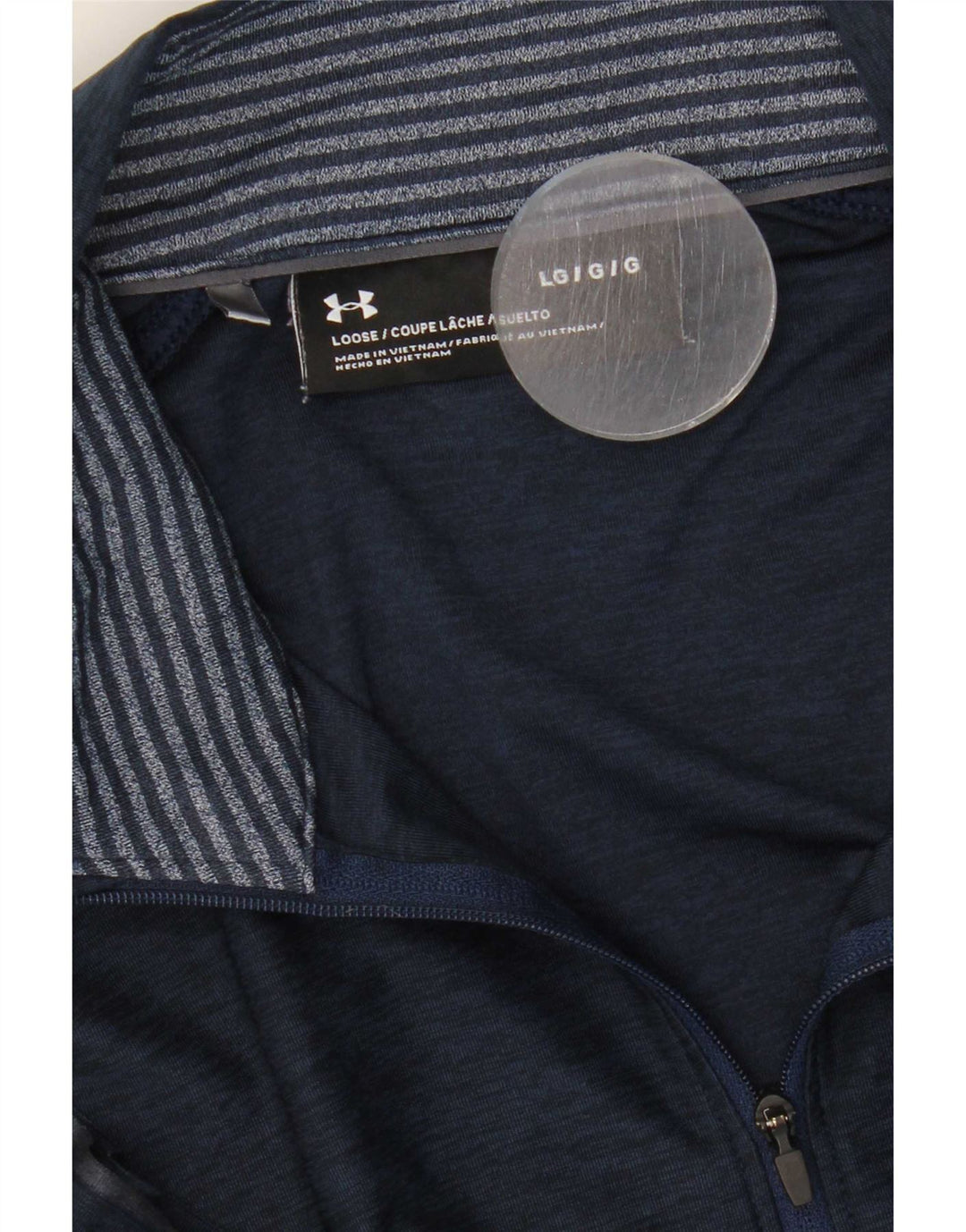 Under Armour Uomo Pullover con zip e collo della tuta da ginnastica Top grande blu navy screziato