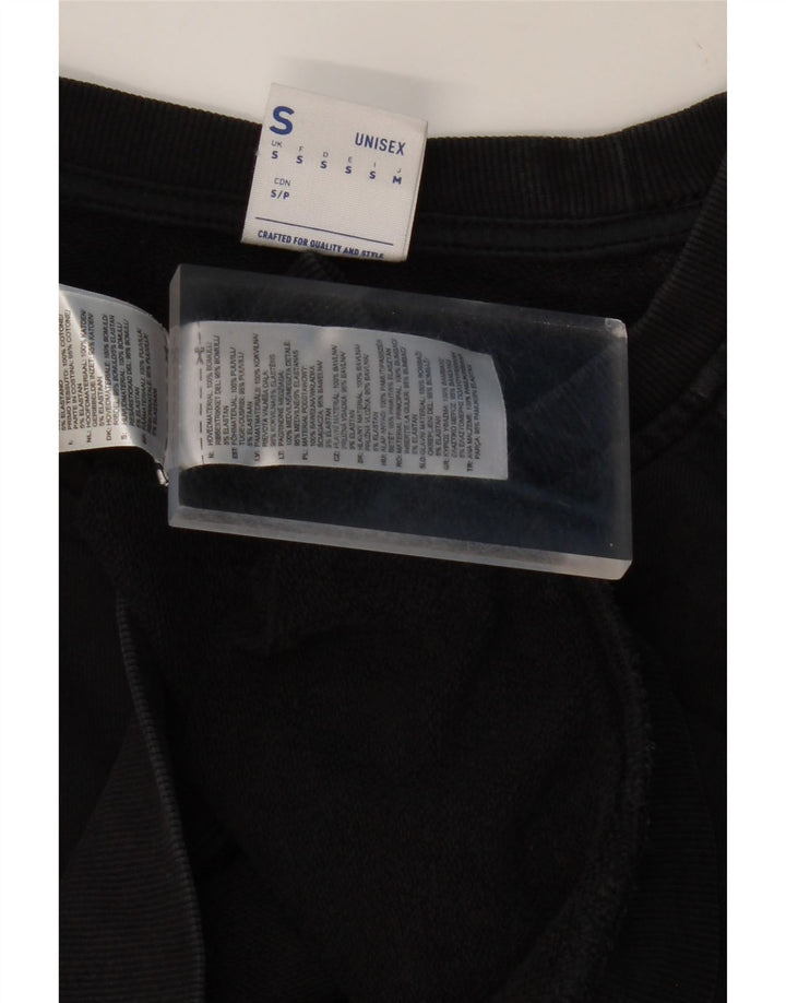 REEBOK Mens Graphic Sweatshirt Jumper Small Black Cotton Vintage Reebok and Second-Hand Reebok from Messina Hembry 