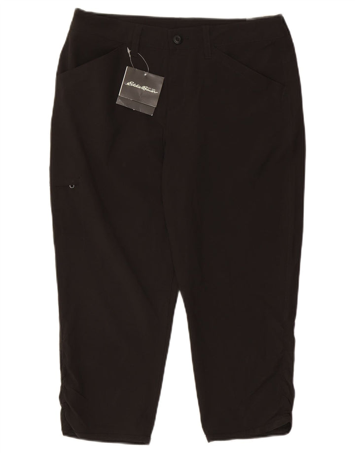 Pantaloni Capri da donna Eddie Bauer US 6 Medium W30 L20 Poliestere nero