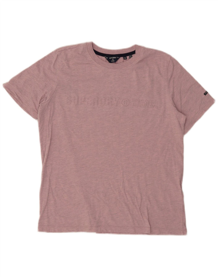 T-shirt grafica da donna Superdry Top UK 12 poliestere rosa medio