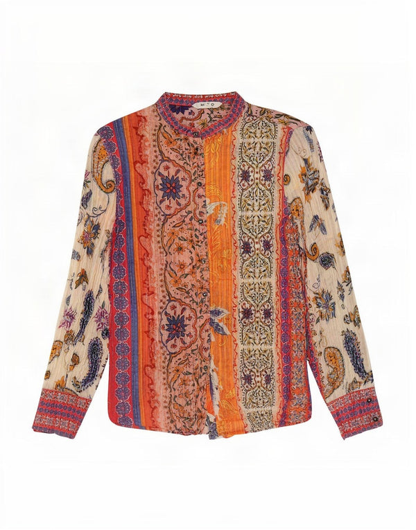Desigual Camicia da donna Camicetta UK 12 Cotone Paisley medio multicolore