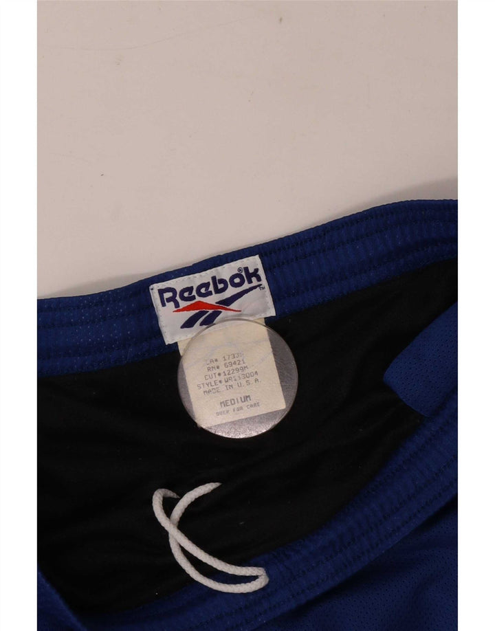 Pantaloncini sportivi regolari da uomo Reebok blu medio in poliestere