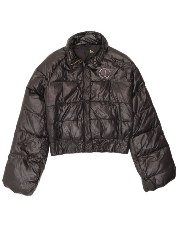 Giubbotto imbottito con cappuccio Just Cavalli Donna Crop IT 42 Medium Nero Poliammide