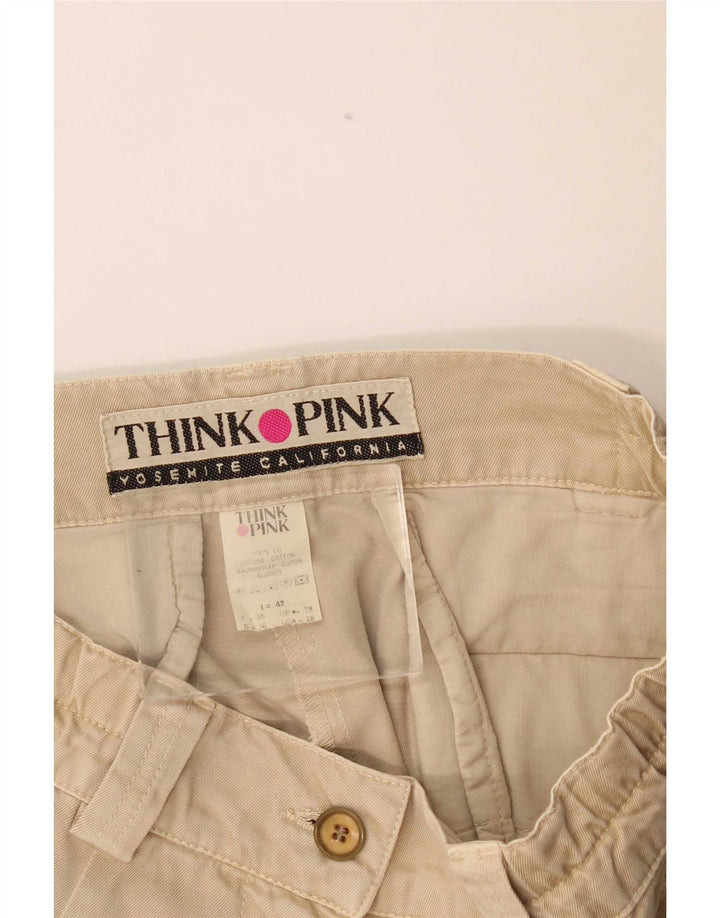 Pantaloncini cargo da donna Think Pink IT 42 medio W28 cotone beige