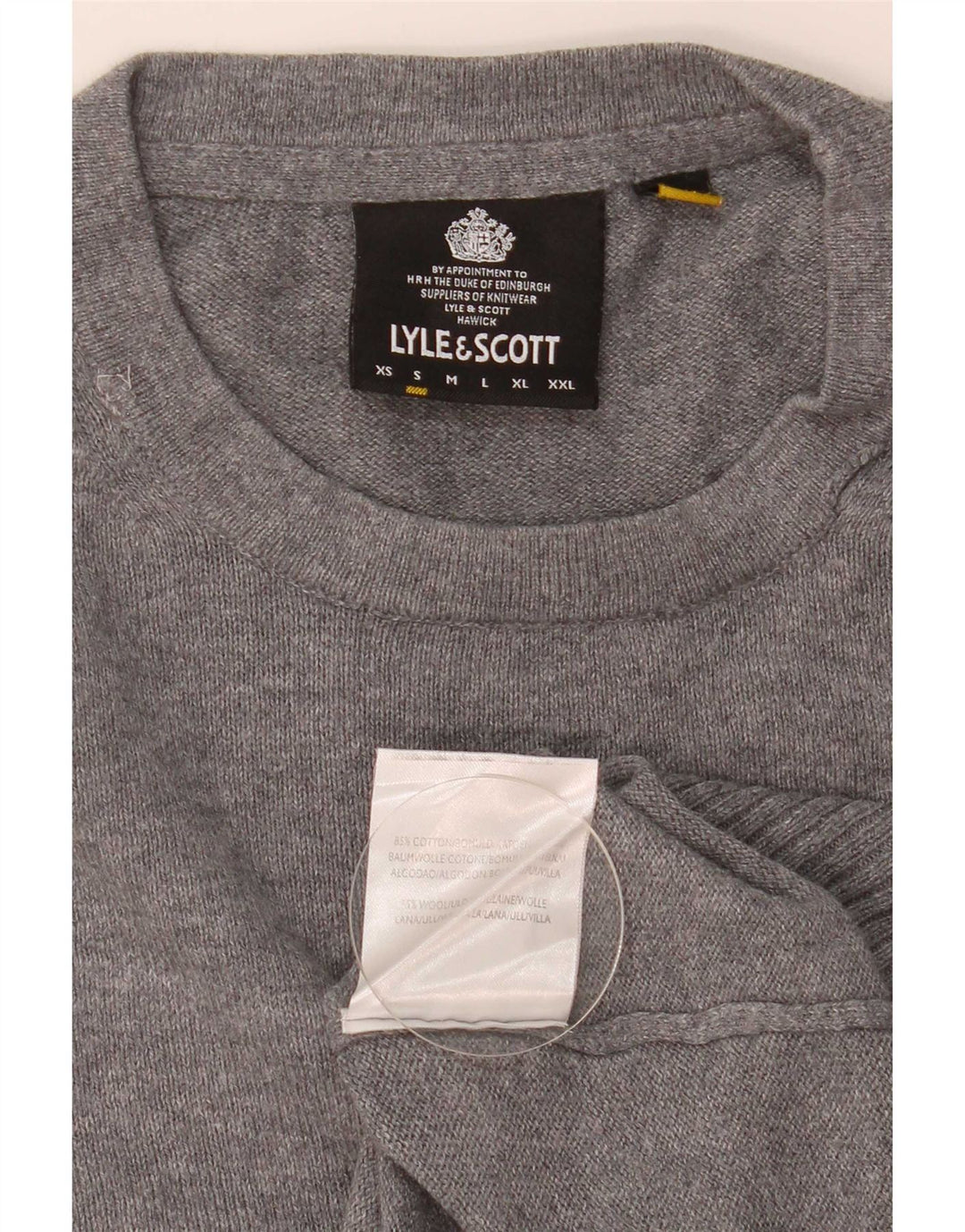 Lyle & Scott Maglione girocollo da uomo in cotone piccolo grigio screziato
