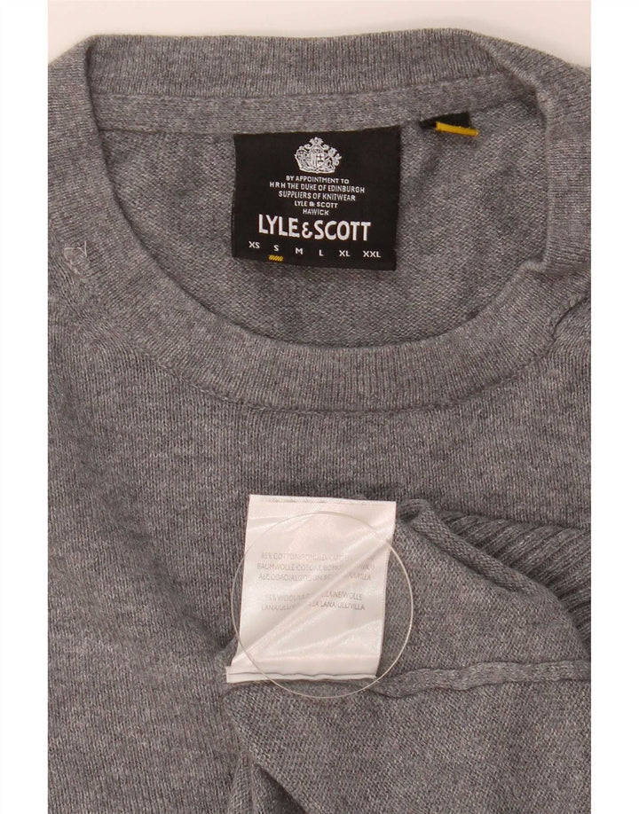 Lyle & Scott Maglione girocollo da uomo in cotone piccolo grigio screziato