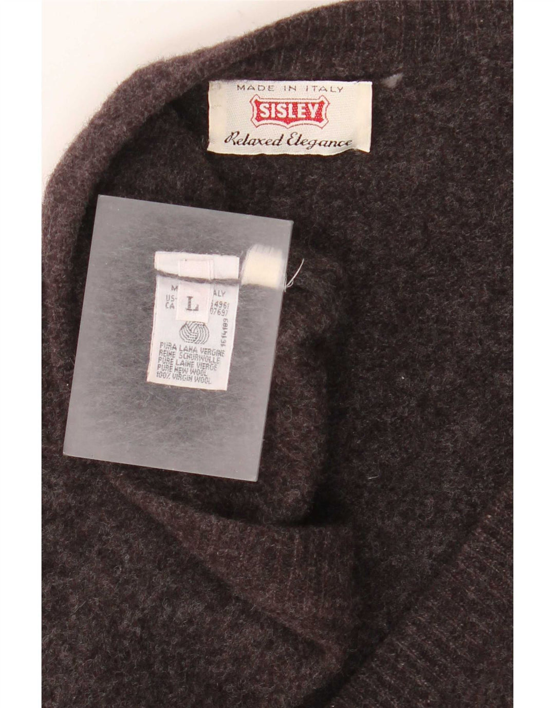 Maglione cardigan da uomo Sisley grande lana vergine grigia