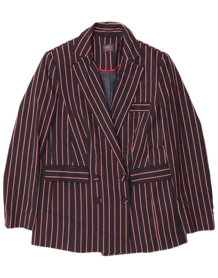 Giacca blazer da donna Marks & Spencer UK 8 Small Blu Navy a righe