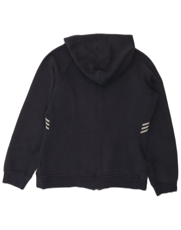 Maglione con cappuccio e zip da donna Adidas UK 8 Small in cotone blu navy