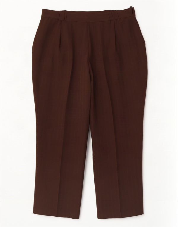 Pantaloni casual da donna Marks & Spencer UK 16 Large W34 L26 Marrone a righe
