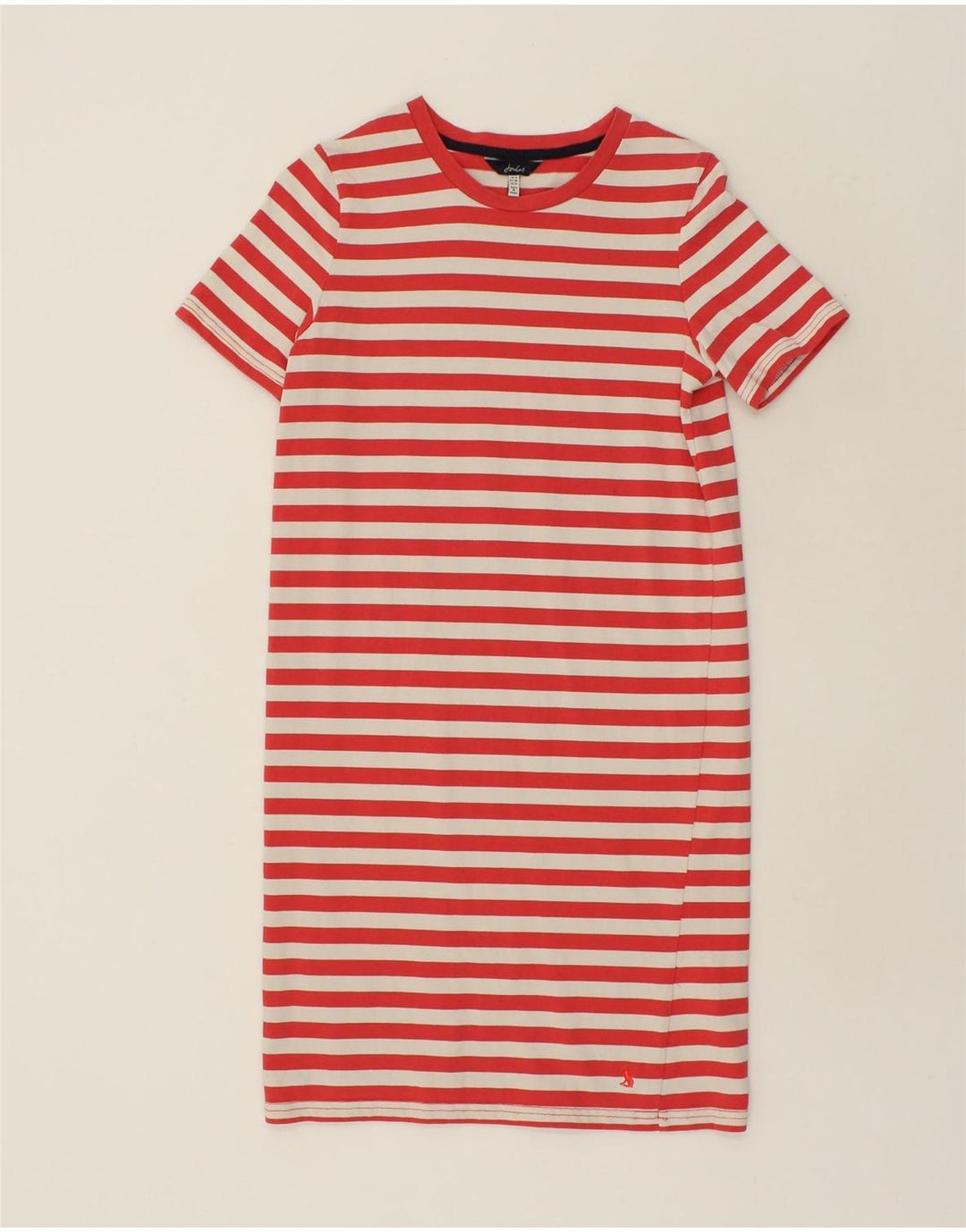 JOULES Womens T-Shirt Dress UK 8 Small  Red Striped Cotton | Vintage Joules | Thrift | Second-Hand Joules | Used Clothing | Messina Hembry 